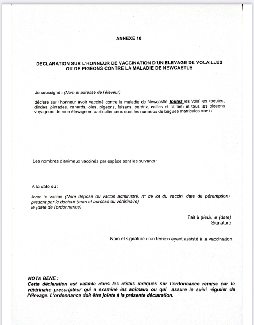Déclaration vaccination